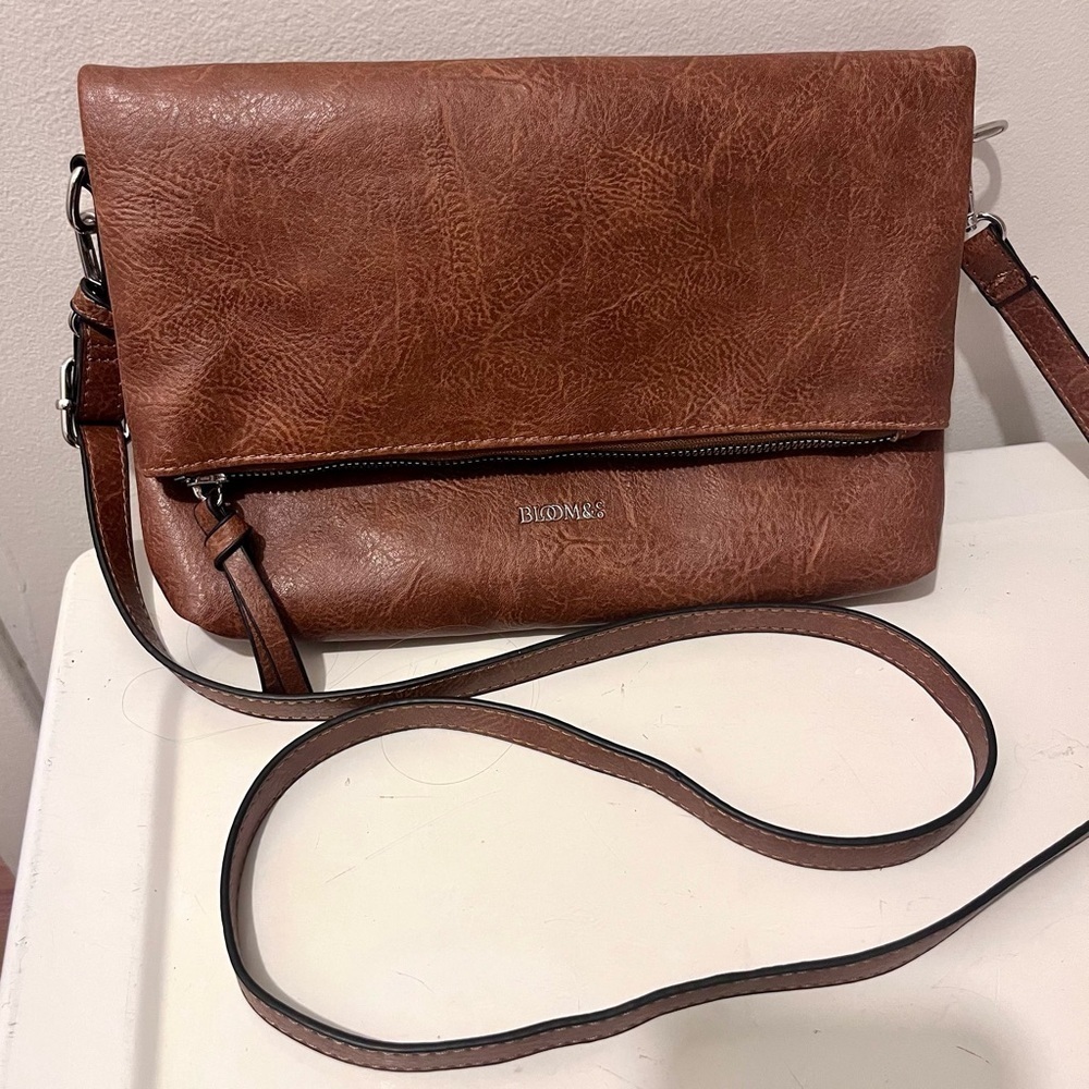 Bloom & Co Purse Matilde Tan shoulder bag medium faux leather Women feminine - Picture 2 of 9